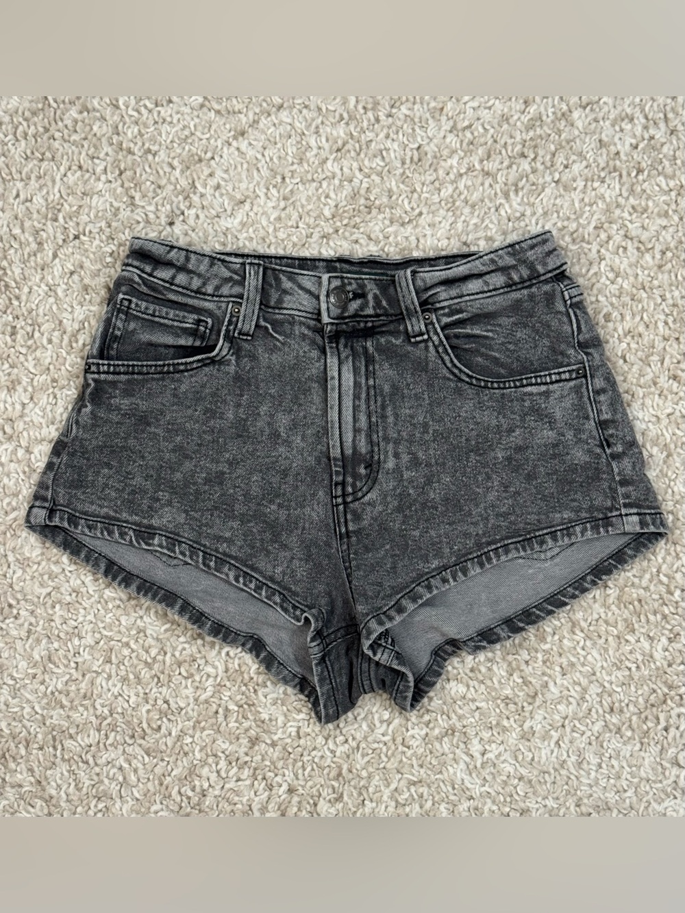 wild fable Black Acid Wash High-Rise Denim Shorts 4